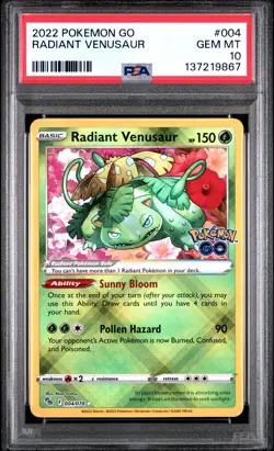 2022 POKEMON GO #004 RADIANT VENUSAUR PSA 10 - Image 1