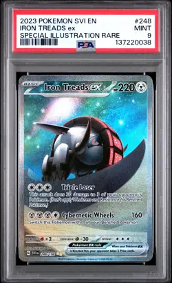 2023 POKEMON SVI SPECIAL ILLUSTRATION RARE #248 IRON TREADS EX PSA 9 - Image 1