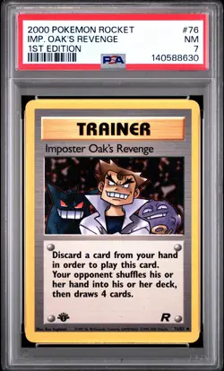 2000 POKEMON ROCKET 1ST EDITION #76 IMPOSTER OAK'S REVENGE PSA 7 - Image 1