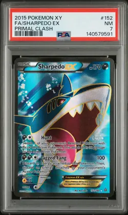 2015 POKEMON XY PRIMAL CLASH #152 FULL ART/SHARPEDO EX PSA 7 - Image 1