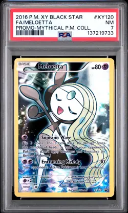 2016 POKEMON XY BLACK STAR PROMO MYTHICAL POKEMON COLL FULL ART/MELOETTA PSA 7 - Image 1