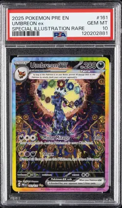 2025 POKEMON PRISMATIC EVOLUTIONS SPECIAL ILLUSTRATION RARE UMBREON EX PSA 10 - Image 1
