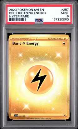 2023 POKEMON SVI EN-SCARLET & VIOLET HYPER RARE BASIC LIGHTNING ENERGY PSA 9 - Image 1