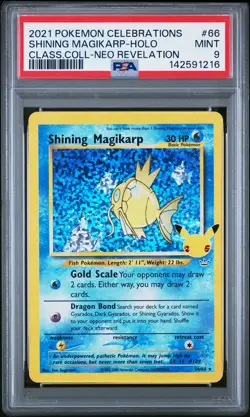 2021 POKEMON CELEBRATIONS CLASSIC COLLECTION #66 SHINING MAGIKARP-HOLO PSA 9 - Image 1