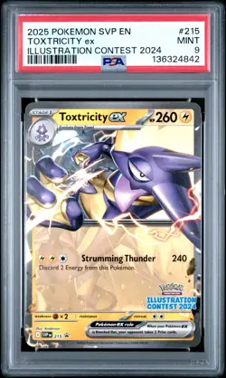 2025 POKEMON SVP EN-SV ILLUSTRATION CONTEST PROMO #215 TOXTRICITY EX PSA 9 - Image 1