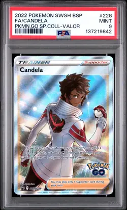 2022 POKEMON SWSH POKEMON GO SPECIAL COLLECTION-TEAM VALOR FA/CANDELA PSA 9 - Image 1