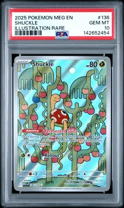 2025 POKEMON MEG EN-MEGA EVOLUTION ILLUSTRATION RARE #136 SHUCKLE PSA 10 - Image 1