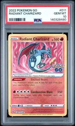 2022 POKEMON GO #011 RADIANT CHARIZARD PSA 10 - Image 1