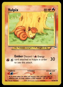 2002 Neo - Destiny Vulpix Basic/Common #91 - Image 1