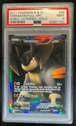 2011 Pokemon Black & White Noble Victories Terrakion #99/101 PSA 9 - Image 1