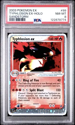 Clean 2003 POKEMON EX TYPHLOSION EX-HOLO SANDSTORM PSA 10 12cert - Image 1