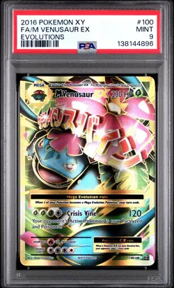 2016 POKEMON XY EVOLUTIONS #100 FULL ART/M VENUSAUR EX PSA 9 - Image 1