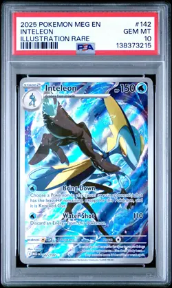 2025 POKEMON MEG EN-MEGA EVOLUTION ILLUSTRATION RARE #142 INTELEON PSA 10 - Image 1