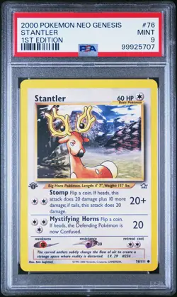 2000 POKEMON NEO GENESIS 1ST EDITION #76 STANTLER PSA 9 - Image 1
