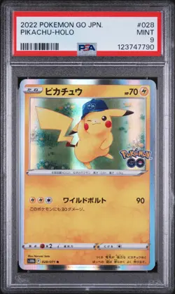 2022 POKEMON GO JPN #028 PIKACHU-HOLO PSA 9 - Image 1