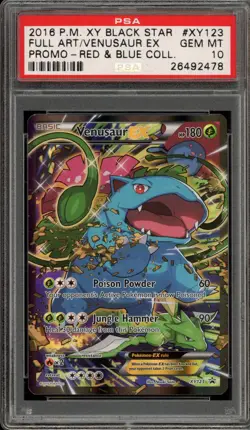 Pokemon Venusaur EX Red & Blue Coll. Black Star Full Art Promo XY123 PSA 10 - Image 1