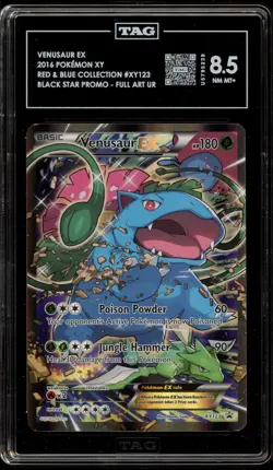 Pokemon Venusaur EX Red & Blue Coll. Black Star Full Art Promo XY123 TAG 8.5 - Image 1