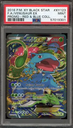 Pokemon Venusaur EX Red & Blue Coll. Black Star Full Art Promo XY123 PSA 9 Mint - Image 1