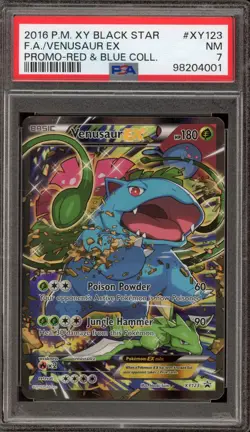 Pokemon Venusaur EX Red & Blue Coll. Black Star Full Art Promo XY123 PSA 7 - Image 1