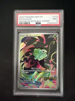 2025 POKEMON MEG EN-MEGA EVOLUTION ENHANCED BSTR BOX TOPPER BULBASAUR PSA 9 - Image 1