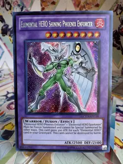 Yugioh! Elemental Hero Shining Phoenix Enforcer LCGX-EN139 Unlimited Secret 1996 - Image 1