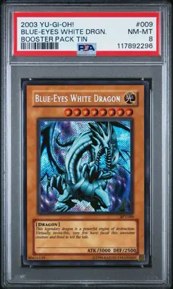 2003 Yu-Gi-Oh! Blue-Eyes White Dragon BPT Limited Edition Secret Rare PSA 8 - Image 1
