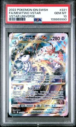 PSA 10 Mewtwo VSTAR 221 SAR Pokemon TCG S12a Vstar Universe - Image 1