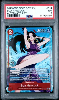 2025 ONE PIECE OP12-LEGACY OF THE MASTER ALTERNATE ART #014 BOA HANCOCK PSA 7 - Image 1