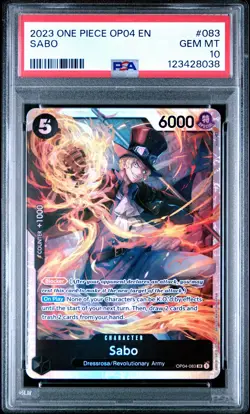 2023 ONE PIECE OP04-KINGDOMS OF INTRIGUE #083 SABO PSA 10 - Image 1