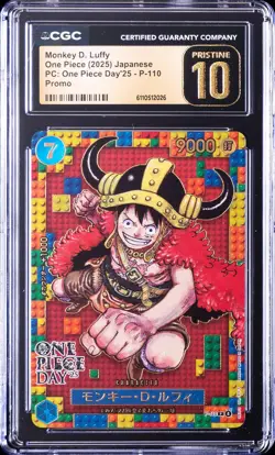 2025 ONE PIECE JPN PC: ONE PIECE DAY '25 PROMO MONKEY D. LUFFY CGC 10 PRISTINE - Image 1