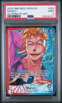 2024 ONE PIECE OP08-TWO LEGENDS ALTERNATE ART #002 MARCO PSA 9 - Image 1