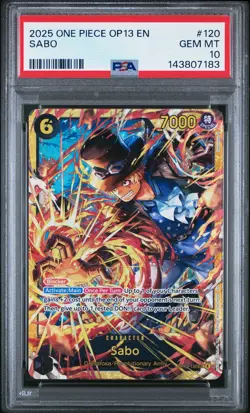2025 ONE PIECE OP13-CARRYING ON HIS WILL #120 SABO PSA 10 - Image 1