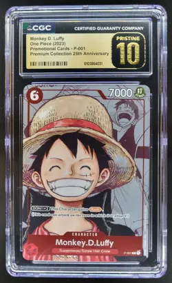 2022 ONE PIECE CCG JPN MONKEY D. LUFFY 25TH MANGA ALT ART CGC 10 PRISTINE D PT - Image 1