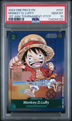 2023 ONE PIECE PROMOS 1ST ANV TOURNAMENT-PARTICIPATION MONKEY D. LUFFY PSA 10 - Image 1