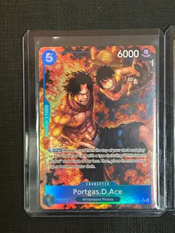 Portgas D Ace OP08-052 TR Treasure Rare Alt Art Royal Blood Foil & Luffy promo + - Image 2