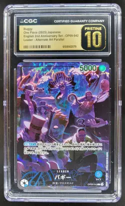 2025 ONE PIECE CCG JAPANESE BUGGY LEADER ALT ART OP09-042 CGC 10 PRISTINE B PT - Image 1
