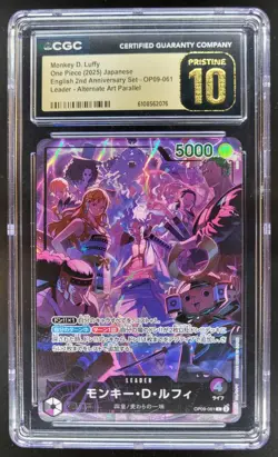 2025 ONE PIECE JAPANESE MONKEY D. LUFFY ALT ART OP09-061 CGC 10 PRISTINE B PT - Image 1
