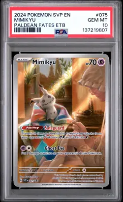 2024 POKEMON SVP PALDEAN FATES ETB PROMO #075 MIMIKYU PSA 10 - Image 1