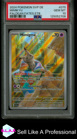 MIMIKYU PALDEAN FATES ETB POKEMON GER SVP DE-SV BLACK STAR PROMO 2024 075 PSA 10 - Image 1