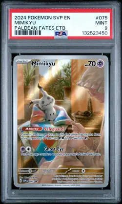 2024 POKEMON SVP PALDEAN FATES ETB PROMO #075 MIMIKYU PSA 9 - Image 1