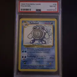 1999 Pokemon Base Set Unlimited Poliwhirl #38 PSA 8 Near MINT - Image 1
