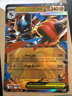 Pokemon Mega Lucario Ex Mega Evolutions 012 Black Star Promo Jumbo Card - Image 1