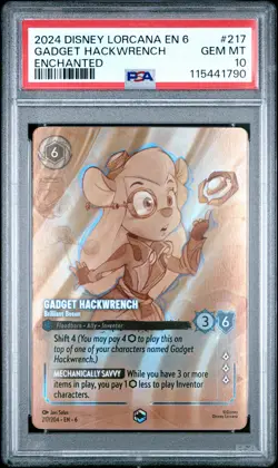 2024 DISNEY LORCANA EN 6-ENCHANTED GADGET HACKWRENCH BRILLIANT BOSUN PSA 10 - Image 1