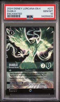 2024 DISNEY LORCANA URSULA'S RETURN ENCHANTED DIABLO - DEVOTED HERALD PSA 10 - Image 1