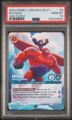 2024 DISNEY LORCANA EN C1 SIDE EVENT #9 BAYMAX ARMORED COMPANION PSA 10 - Image 1