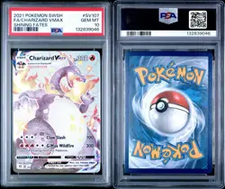 Pokemon TCG Charizard VMAX SV107/SV122 Shining Fates Shiny Vault PSA 10 - Image 1