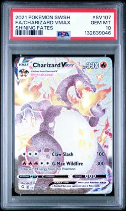 Pokemon TCG Charizard VMAX SV107/SV122 Shining Fates Shiny Vault PSA 10 - Image 2