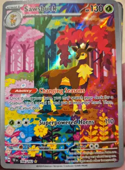 Sawsbuck 166/162 SV05: Temporal Forces Holo - Image 1