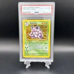 1999 Pokemon Base Set Unlimited /102 Nidoking #11 Holo Rare PSA 5 Excellent - Image 1