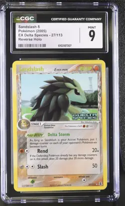 2005 POKEMON EX DELTA SPECIES SANDSLASH #27/113 REVERSE STAMPED HOLO FOIL CGC 9 - Image 1